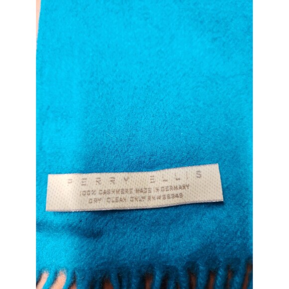 Perry Ellis Turquoise 100% Cashmere Scarf - Picture 2 of 5